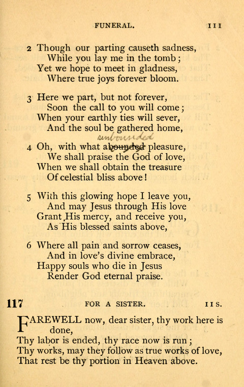 Collection of Hymns: designed for the use of the Cchurch of Christ by the Reformed Mennonite Church page 111