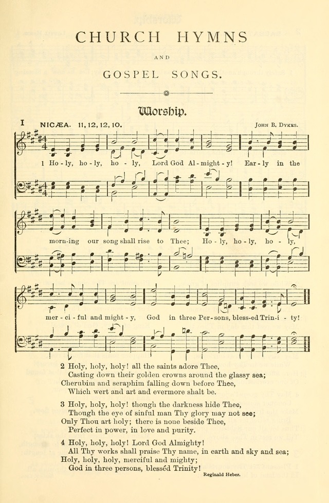Church Hymns and Gospel Songs: for use in church services, prayer meetings, and other religious services page 1