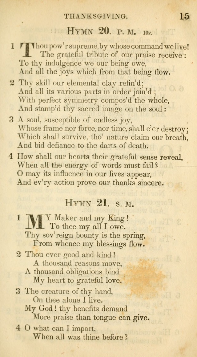 A Collection of Hymns and a Liturgy: for the use of Evangelical Lutheran Churches, to which are added prayers for families and individuals (New and Enl. Stereotype Ed.) page 15