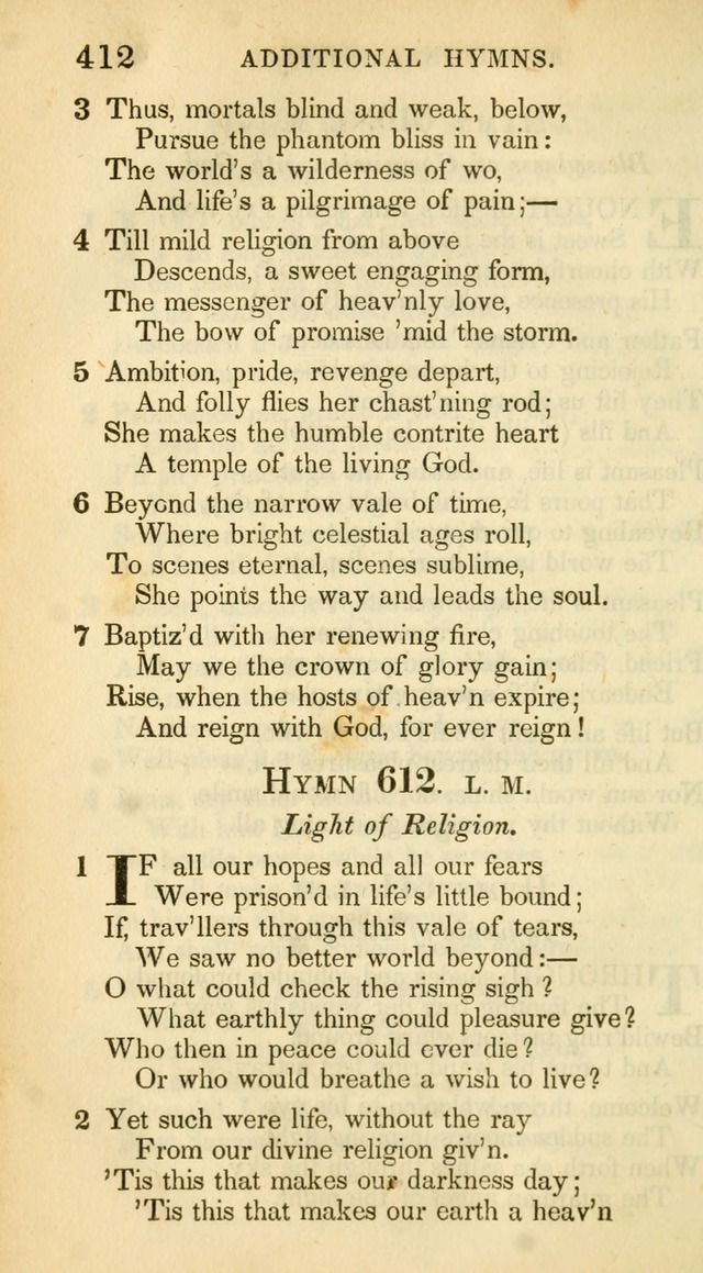 A Collection of Hymns and a Liturgy: for the use of Evangelical Lutheran Churches, to which are added prayers for families and individuals (New and Enl. Stereotype Ed.) page 412