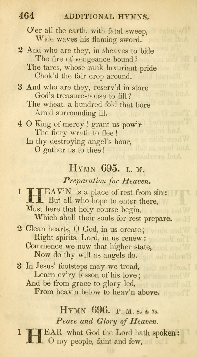 A Collection of Hymns and a Liturgy: for the use of Evangelical Lutheran Churches, to which are added prayers for families and individuals (New and Enl. Stereotype Ed.) page 464