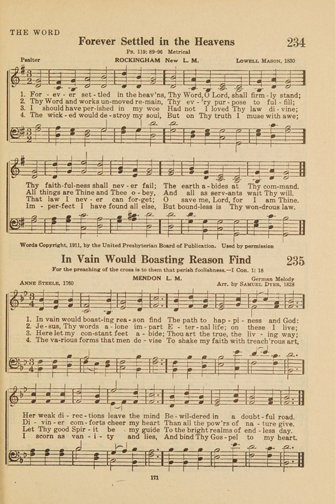 Church Hymnal, Mennonite: a collection of hymns and sacred songs suitable for use in public worship, worship in the home, and all general occasions (1st ed. ) [with Deutscher Anhang] page 171