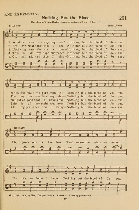 Church Hymnal, Mennonite: a collection of hymns and sacred songs suitable for use in public worship, worship in the home, and all general occasions (1st ed. ) [with Deutscher Anhang] page 191