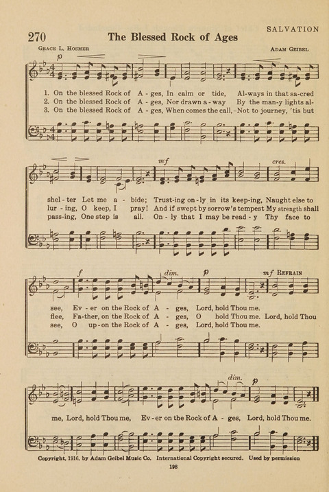 Church Hymnal, Mennonite: a collection of hymns and sacred songs suitable for use in public worship, worship in the home, and all general occasions (1st ed. ) [with Deutscher Anhang] page 198