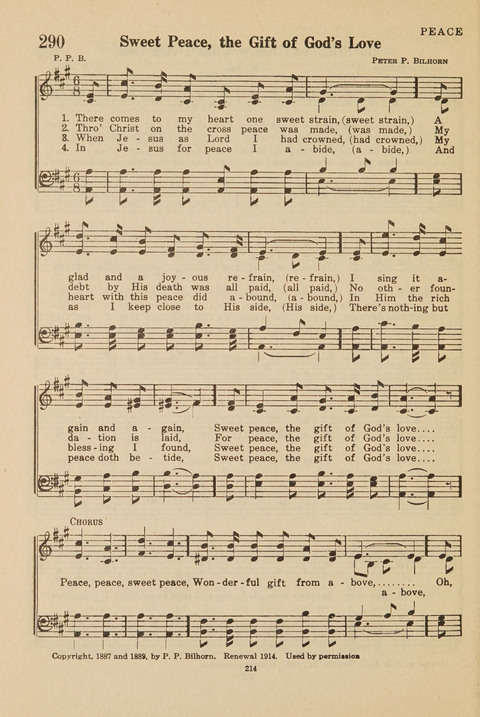 Church Hymnal, Mennonite: a collection of hymns and sacred songs suitable for use in public worship, worship in the home, and all general occasions (1st ed. ) [with Deutscher Anhang] page 214