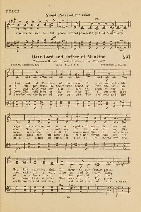 Church Hymnal, Mennonite: a collection of hymns and sacred songs suitable for use in public worship, worship in the home, and all general occasions (1st ed. ) [with Deutscher Anhang] page 215