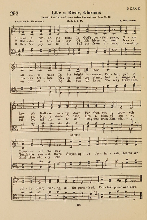 Church Hymnal, Mennonite: a collection of hymns and sacred songs suitable for use in public worship, worship in the home, and all general occasions (1st ed. ) [with Deutscher Anhang] page 216
