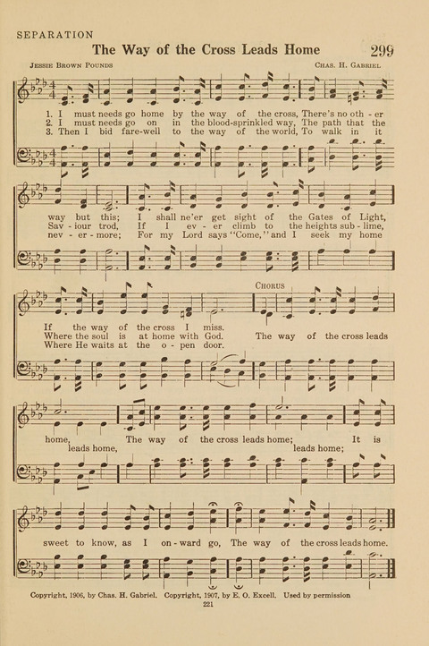 Church Hymnal, Mennonite: a collection of hymns and sacred songs suitable for use in public worship, worship in the home, and all general occasions (1st ed. ) [with Deutscher Anhang] page 221