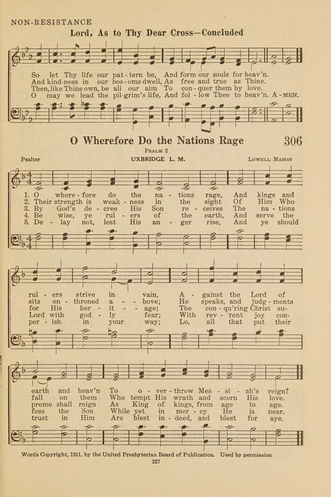 Church Hymnal, Mennonite: a collection of hymns and sacred songs suitable for use in public worship, worship in the home, and all general occasions (1st ed. ) [with Deutscher Anhang] page 227