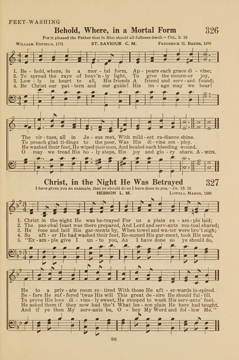 Church Hymnal, Mennonite: a collection of hymns and sacred songs suitable for use in public worship, worship in the home, and all general occasions (1st ed. ) [with Deutscher Anhang] page 241