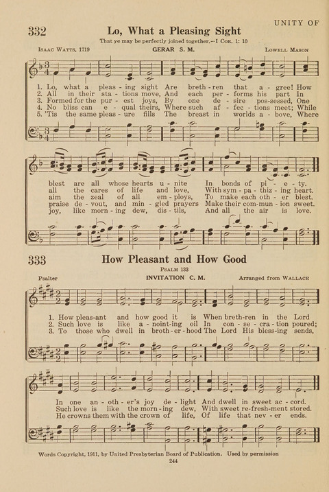 Church Hymnal, Mennonite: a collection of hymns and sacred songs suitable for use in public worship, worship in the home, and all general occasions (1st ed. ) [with Deutscher Anhang] page 244