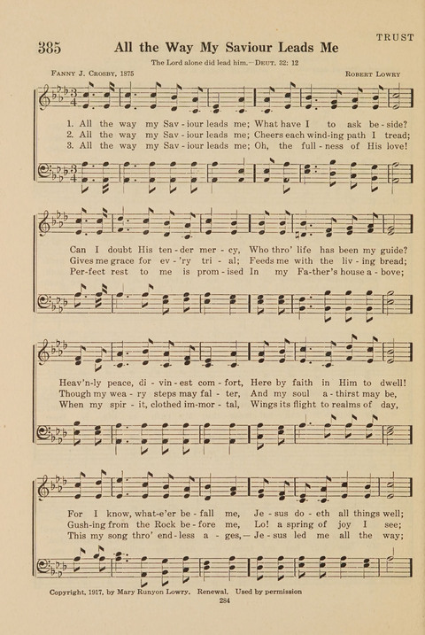 Church Hymnal, Mennonite: a collection of hymns and sacred songs suitable for use in public worship, worship in the home, and all general occasions (1st ed. ) [with Deutscher Anhang] page 284