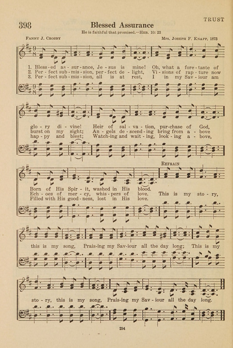 Church Hymnal, Mennonite: a collection of hymns and sacred songs suitable for use in public worship, worship in the home, and all general occasions (1st ed. ) [with Deutscher Anhang] page 294