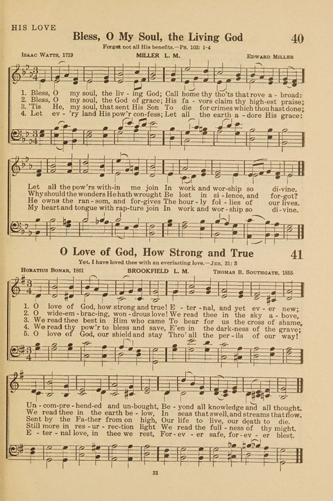 Church Hymnal, Mennonite: a collection of hymns and sacred songs suitable for use in public worship, worship in the home, and all general occasions (1st ed. ) [with Deutscher Anhang] page 31