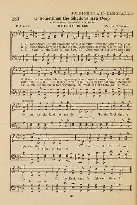 Church Hymnal, Mennonite: a collection of hymns and sacred songs suitable for use in public worship, worship in the home, and all general occasions (1st ed. ) [with Deutscher Anhang] page 318