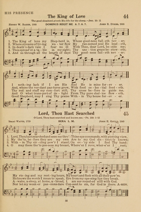 Church Hymnal, Mennonite: a collection of hymns and sacred songs suitable for use in public worship, worship in the home, and all general occasions (1st ed. ) [with Deutscher Anhang] page 33
