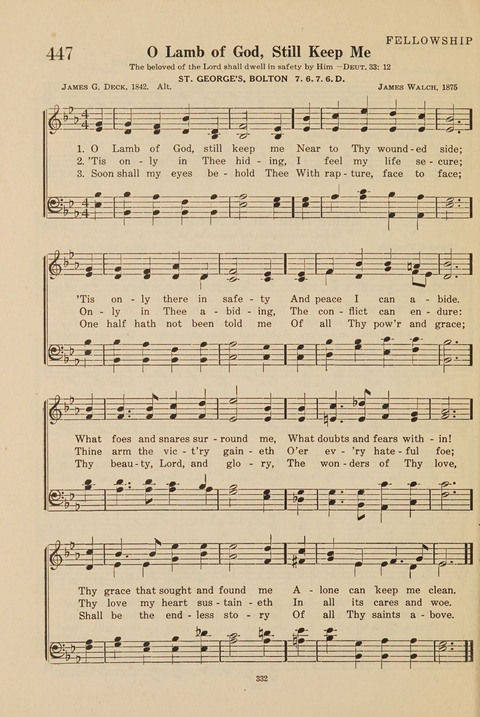 Church Hymnal, Mennonite: a collection of hymns and sacred songs suitable for use in public worship, worship in the home, and all general occasions (1st ed. ) [with Deutscher Anhang] page 332