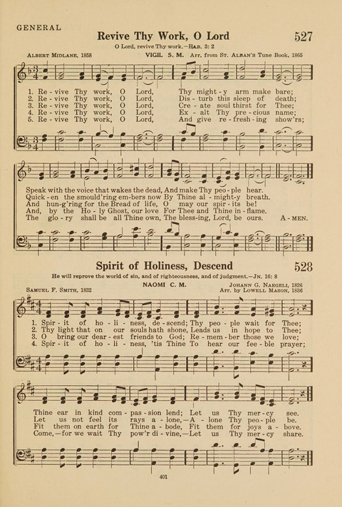 Church Hymnal, Mennonite: a collection of hymns and sacred songs suitable for use in public worship, worship in the home, and all general occasions (1st ed. ) [with Deutscher Anhang] page 401