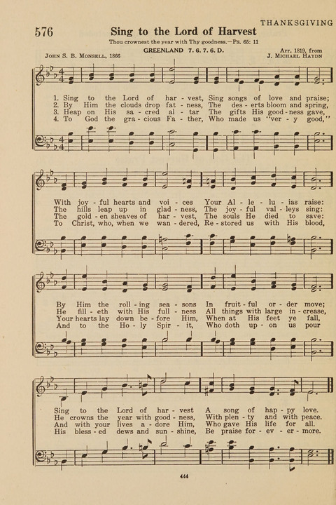 Church Hymnal, Mennonite: a collection of hymns and sacred songs suitable for use in public worship, worship in the home, and all general occasions (1st ed. ) [with Deutscher Anhang] page 444