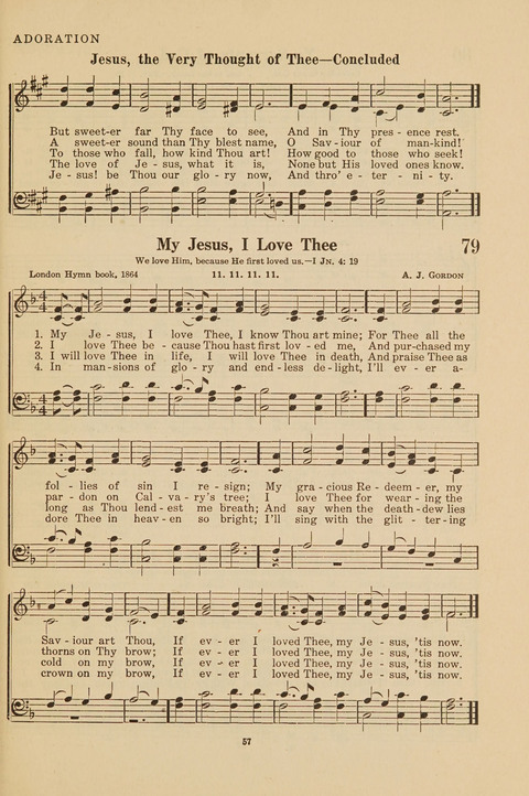 Church Hymnal, Mennonite: a collection of hymns and sacred songs suitable for use in public worship, worship in the home, and all general occasions (1st ed. ) [with Deutscher Anhang] page 57