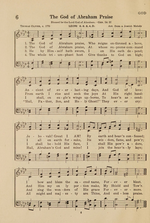 Church Hymnal, Mennonite: a collection of hymns and sacred songs suitable for use in public worship, worship in the home, and all general occasions (1st ed. ) [with Deutscher Anhang] page 6
