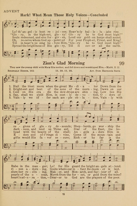 Church Hymnal, Mennonite: a collection of hymns and sacred songs suitable for use in public worship, worship in the home, and all general occasions (1st ed. ) [with Deutscher Anhang] page 73