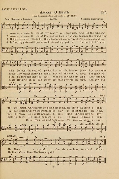 Church Hymnal, Mennonite: a collection of hymns and sacred songs suitable for use in public worship, worship in the home, and all general occasions (1st ed. ) [with Deutscher Anhang] page 93