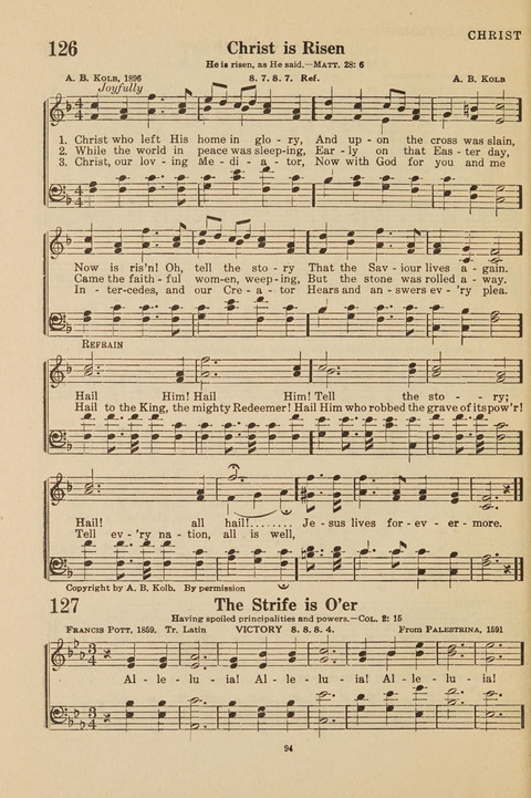 Church Hymnal, Mennonite: a collection of hymns and sacred songs suitable for use in public worship, worship in the home, and all general occasions (1st ed. ) [with Deutscher Anhang] page 94