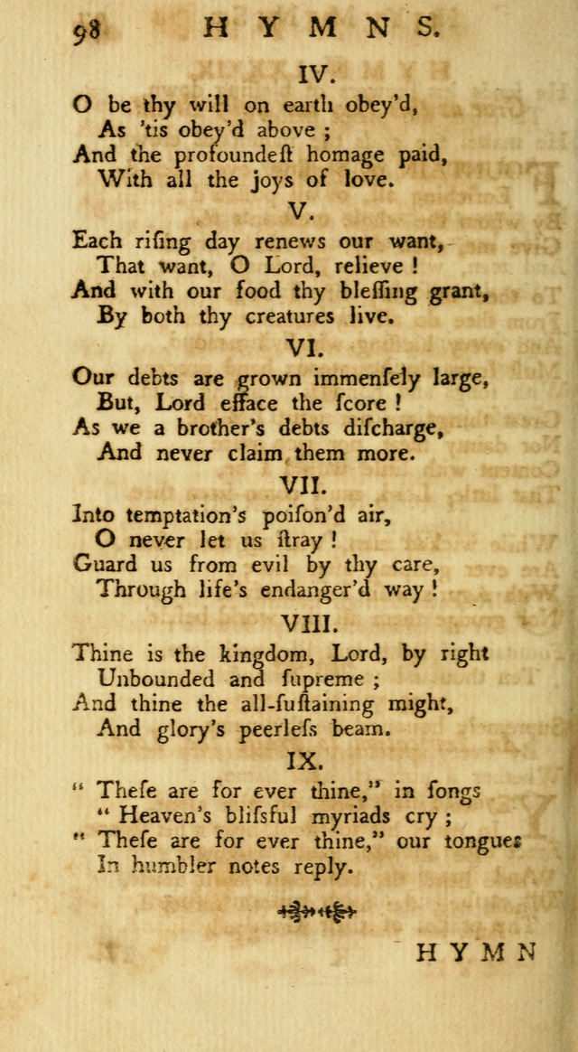 A Collection of Hymns, More Particularly Designed for the Use of the  West Society in Boston. (2nd ed. with Additions) page 100