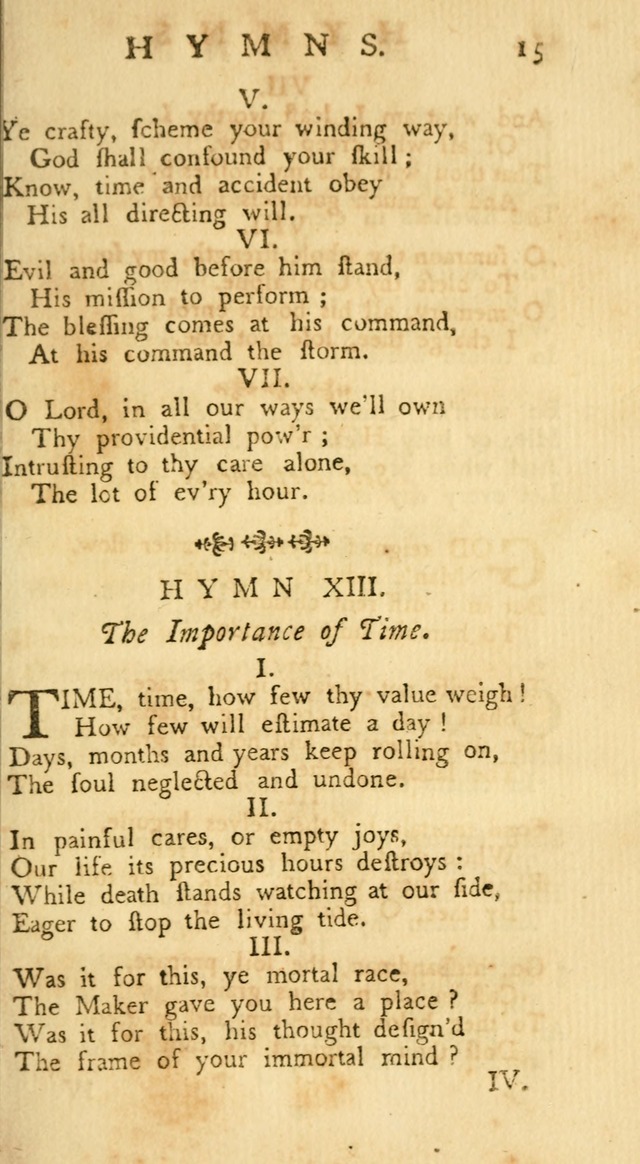 A Collection of Hymns, More Particularly Designed for the Use of the  West Society in Boston. (2nd ed. with Additions) page 15