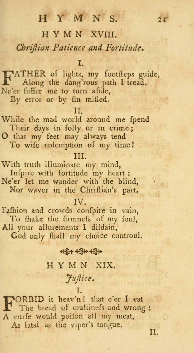 A Collection of Hymns, More Particularly Designed for the Use of the  West Society in Boston. (2nd ed. with Additions) page 21
