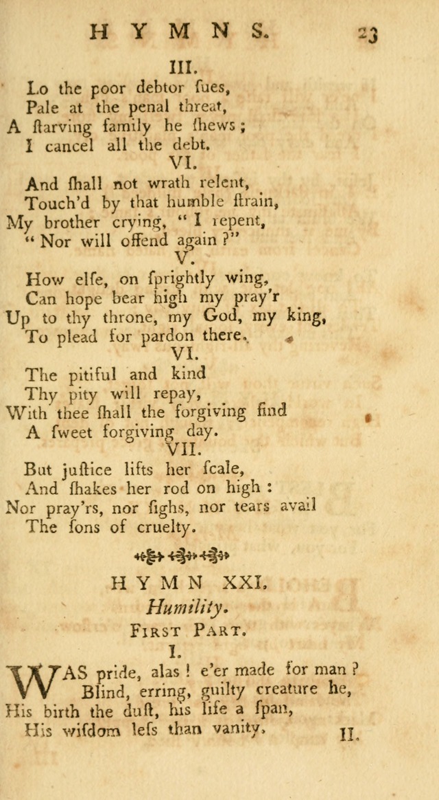 A Collection of Hymns, More Particularly Designed for the Use of the  West Society in Boston. (2nd ed. with Additions) page 23