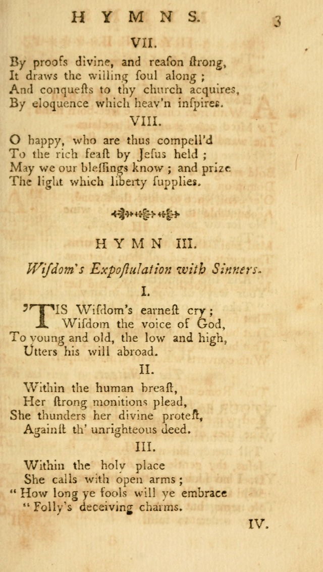 A Collection of Hymns, More Particularly Designed for the Use of the  West Society in Boston. (2nd ed. with Additions) page 3