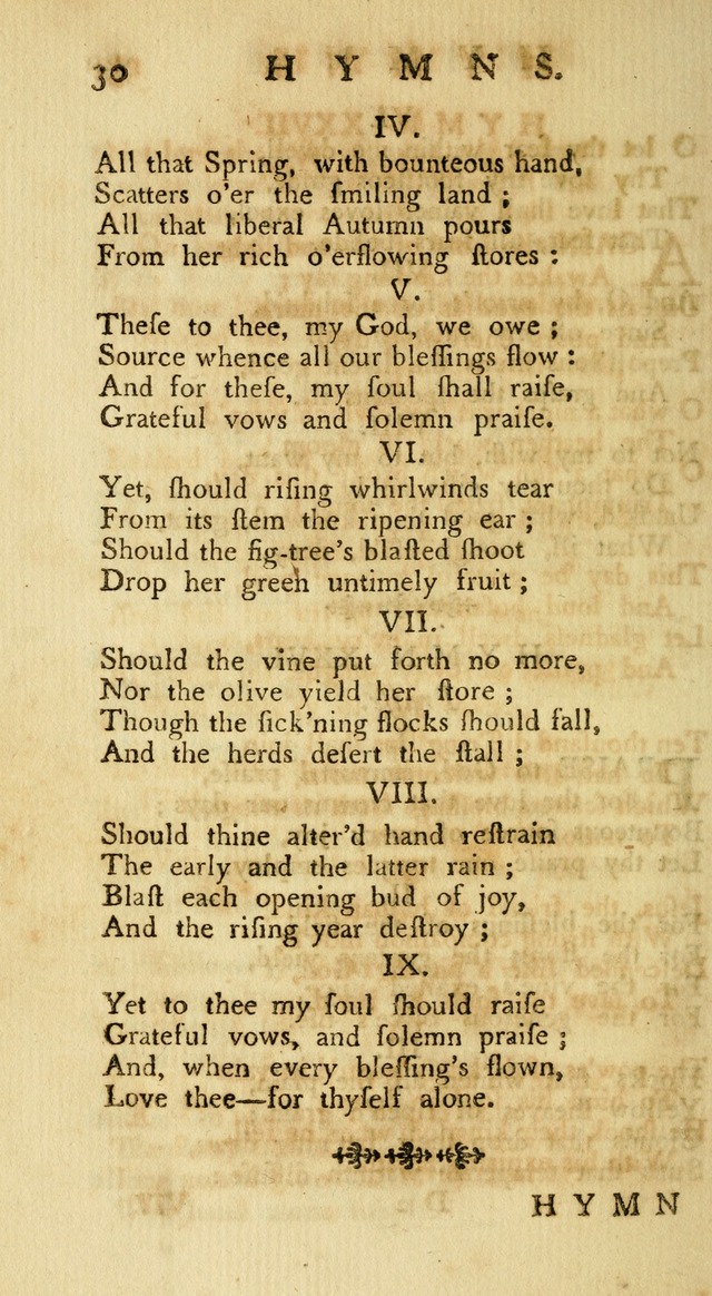 A Collection of Hymns, More Particularly Designed for the Use of the  West Society in Boston. (2nd ed. with Additions) page 30