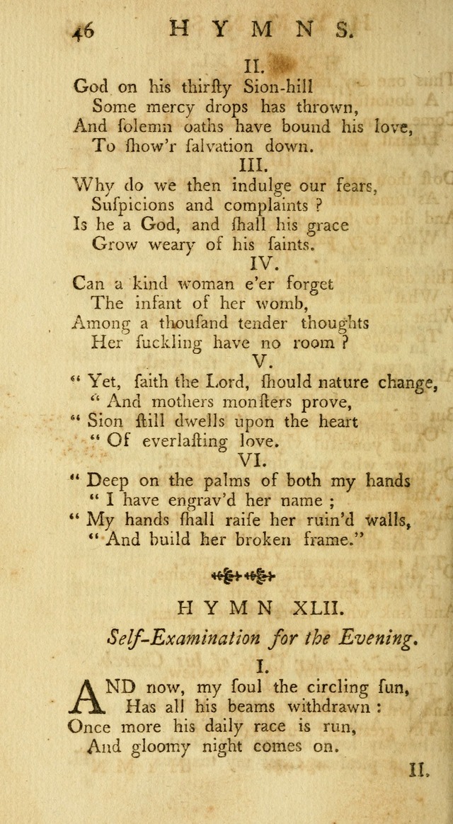 A Collection of Hymns, More Particularly Designed for the Use of the  West Society in Boston. (2nd ed. with Additions) page 46