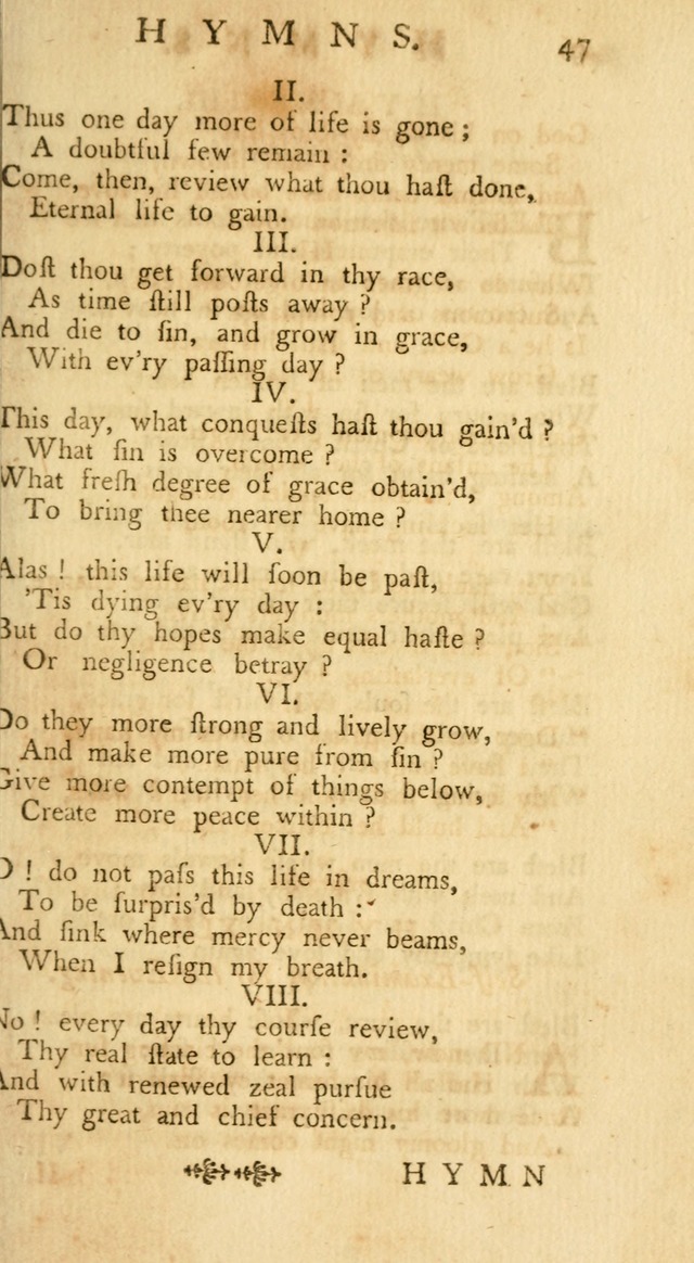 A Collection of Hymns, More Particularly Designed for the Use of the  West Society in Boston. (2nd ed. with Additions) page 47