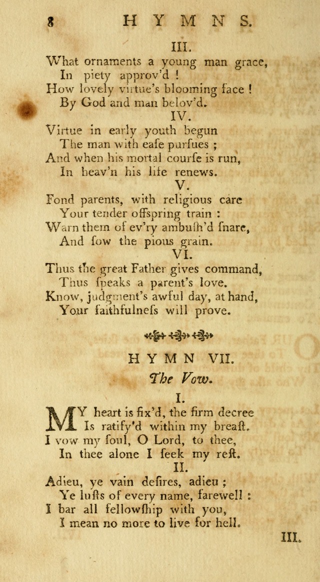 A Collection of Hymns, More Particularly Designed for the Use of the  West Society in Boston. (2nd ed. with Additions) page 8