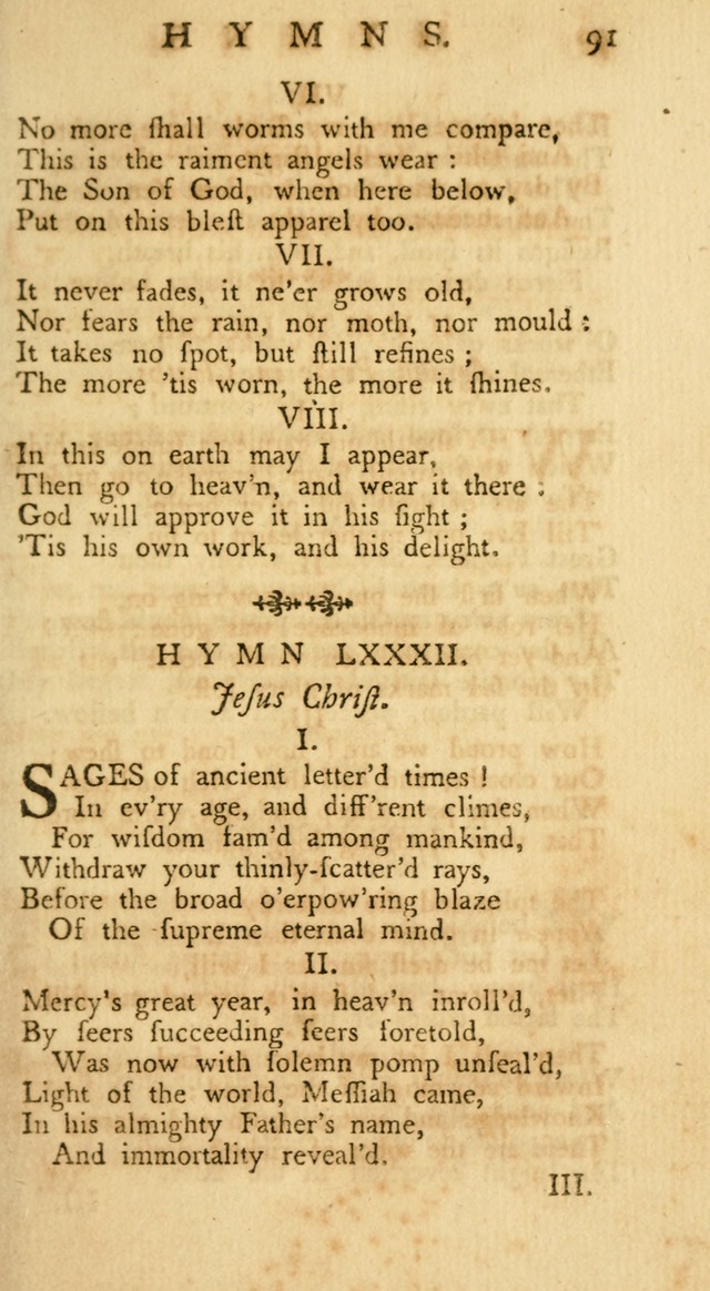 A Collection of Hymns, More Particularly Designed for the Use of the  West Society in Boston. (2nd ed. with Additions) page 93