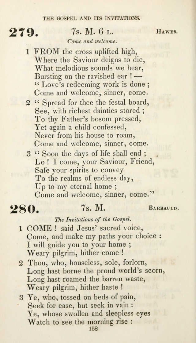 Christian Hymns for Public and Private Worship: a collection compiled  by a committee of the Cheshire Pastoral Association (11th ed.) page 158