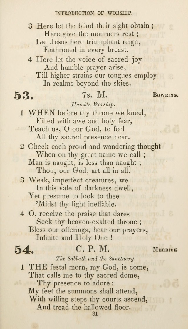 Christian Hymns for Public and Private Worship: a collection compiled  by a committee of the Cheshire Pastoral Association (11th ed.) page 31