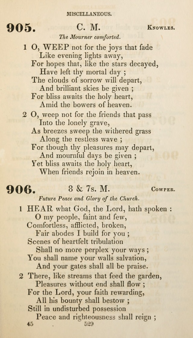 Christian Hymns for Public and Private Worship: a collection compiled  by a committee of the Cheshire Pastoral Association (11th ed.) page 529