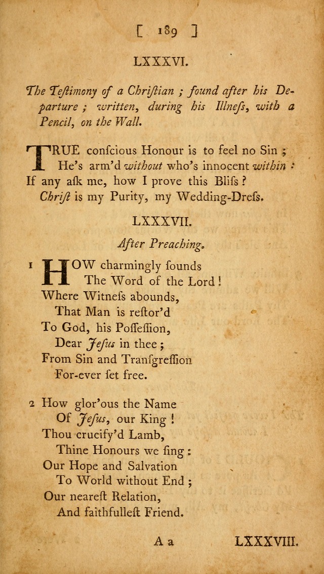 Christian Hymns, Poems, and Spiritual Songs: sacred to the praise of God our Saviour page 189