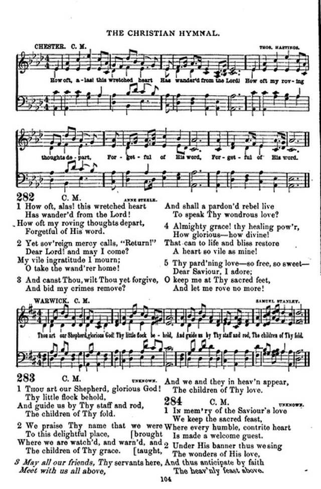 The Christian hymnal: a collection of hymns and tunes for congregational and social worship; in two parts (Rev.) page 104