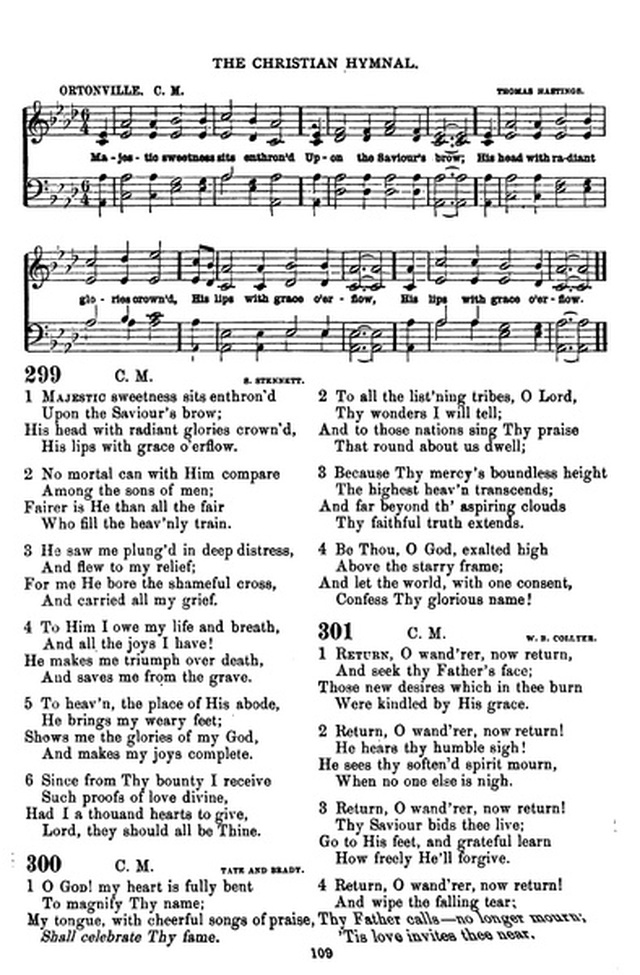 The Christian hymnal: a collection of hymns and tunes for congregational and social worship; in two parts (Rev.) page 109