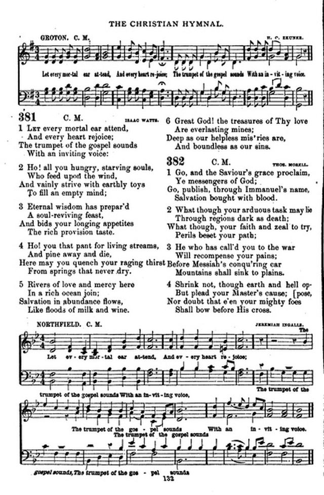 The Christian hymnal: a collection of hymns and tunes for congregational and social worship; in two parts (Rev.) page 132