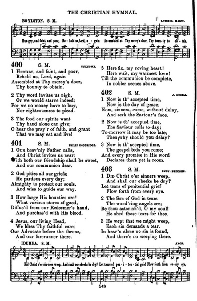 The Christian hymnal: a collection of hymns and tunes for congregational and social worship; in two parts (Rev.) page 140