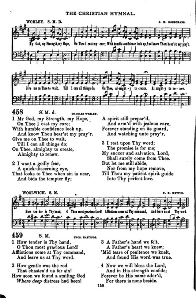 The Christian hymnal: a collection of hymns and tunes for congregational and social worship; in two parts (Rev.) page 158