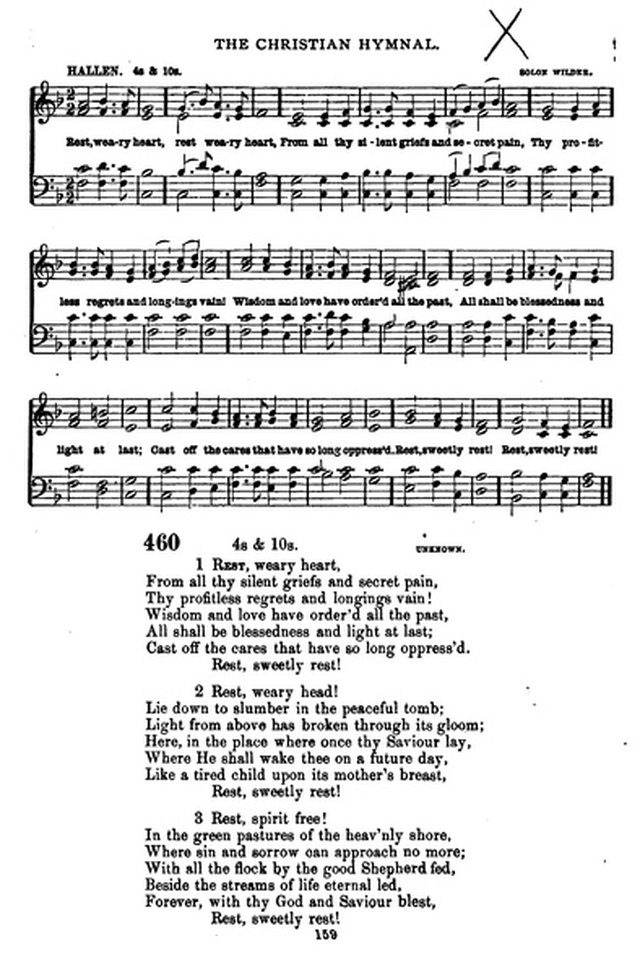 The Christian hymnal: a collection of hymns and tunes for congregational and social worship; in two parts (Rev.) page 159