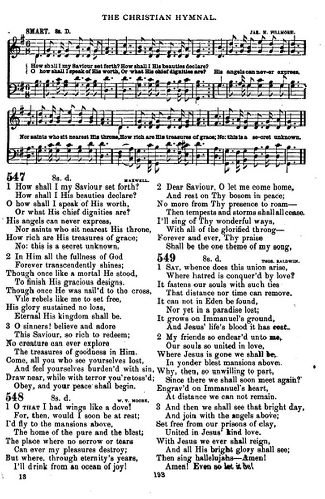 The Christian hymnal: a collection of hymns and tunes for congregational and social worship; in two parts (Rev.) page 193