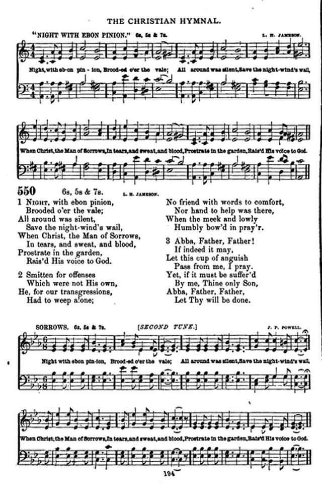 The Christian hymnal: a collection of hymns and tunes for congregational and social worship; in two parts (Rev.) page 194
